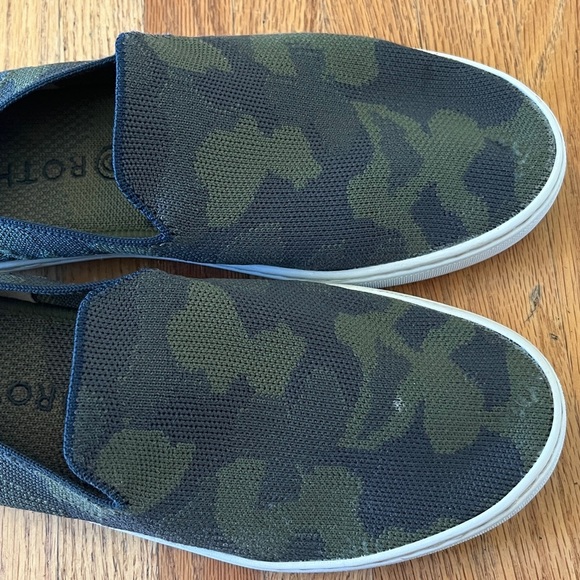 Rothy's Blue and Green Camo Sneaker Slip-On Shoes - Picture 5 of 6